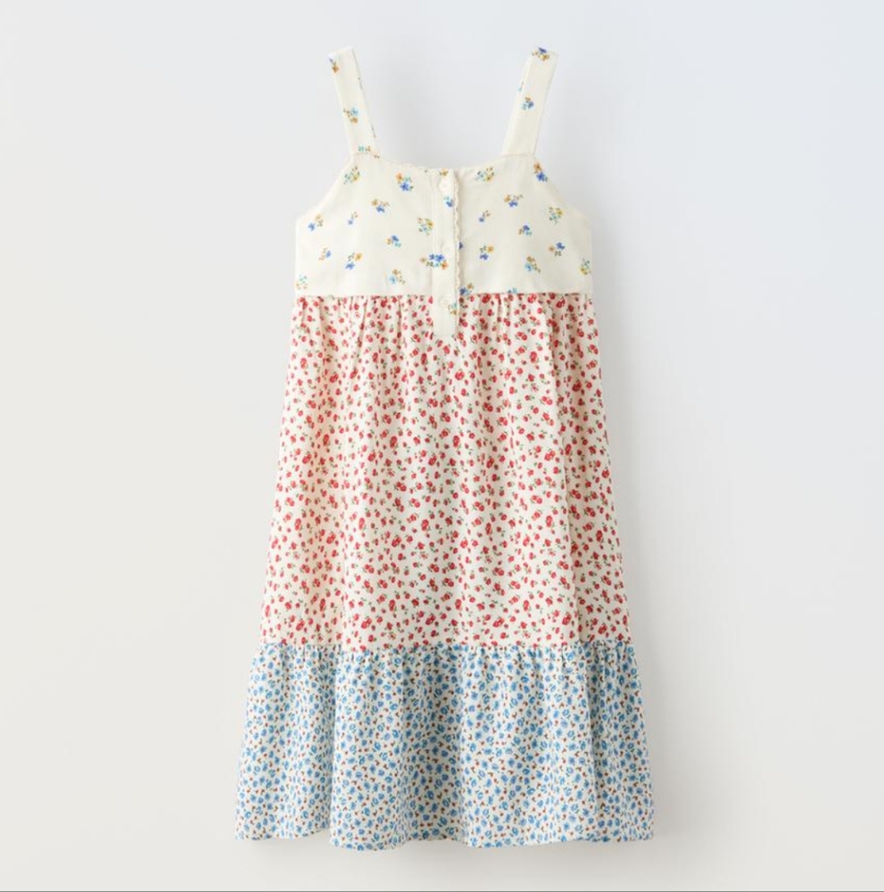 Zara size 13-14 girls patchwork ditsy floral summer dresses great shape.